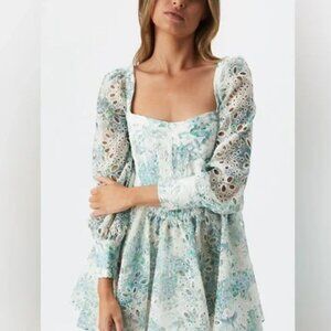 NWT Bardot Eyelet Lila Founce Corset Dress M
